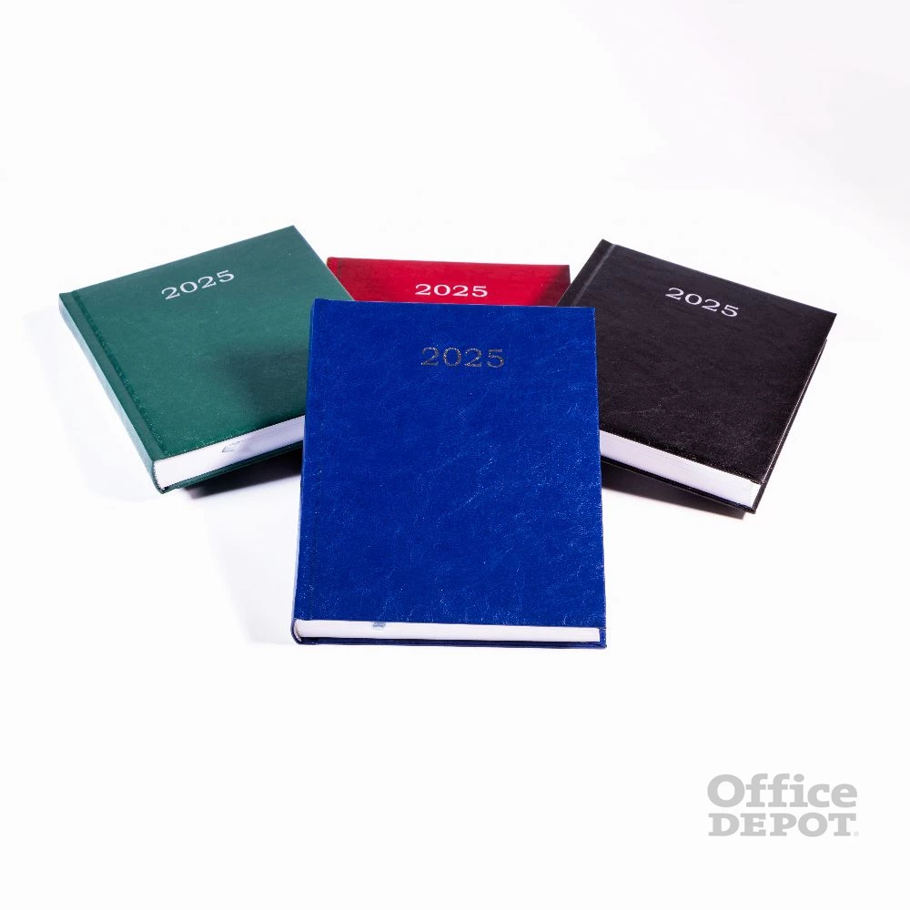 Office Depot A5 2025 napi beosztású zöld határidőnapló