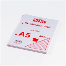 Office Depot A5 50 lapos kockás gyűrűskönyv betét