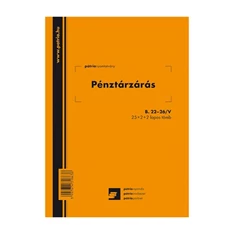 B.22-26/V A5 25x2+2lap álló "Pénztárzárás" nyomtatvány B.22-26/V A5 25x2+2lap álló "Pénztárzárás" nyomtatvány