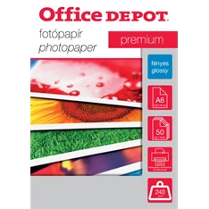 Office Depot Premium A6 240g fényes 50db fotópapír Office Depot Premium A6 240g fényes 50db fotópapír