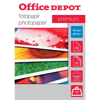 Office Depot Premium A6 240g fényes 50db fotópapír Office Depot Premium A6 240g fényes 50db fotópapír