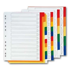 Office Depot A4 10 részes műanyag elválasztólap Office Depot A4 10 részes műanyag elválasztólap