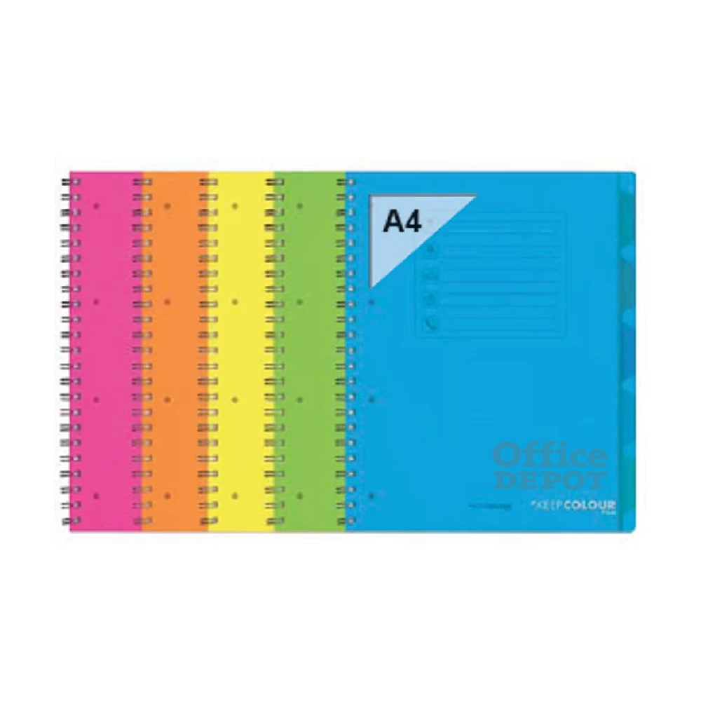 Orna Pro PP A4 120 lapos vonalas vegyes színű spirálfüzet