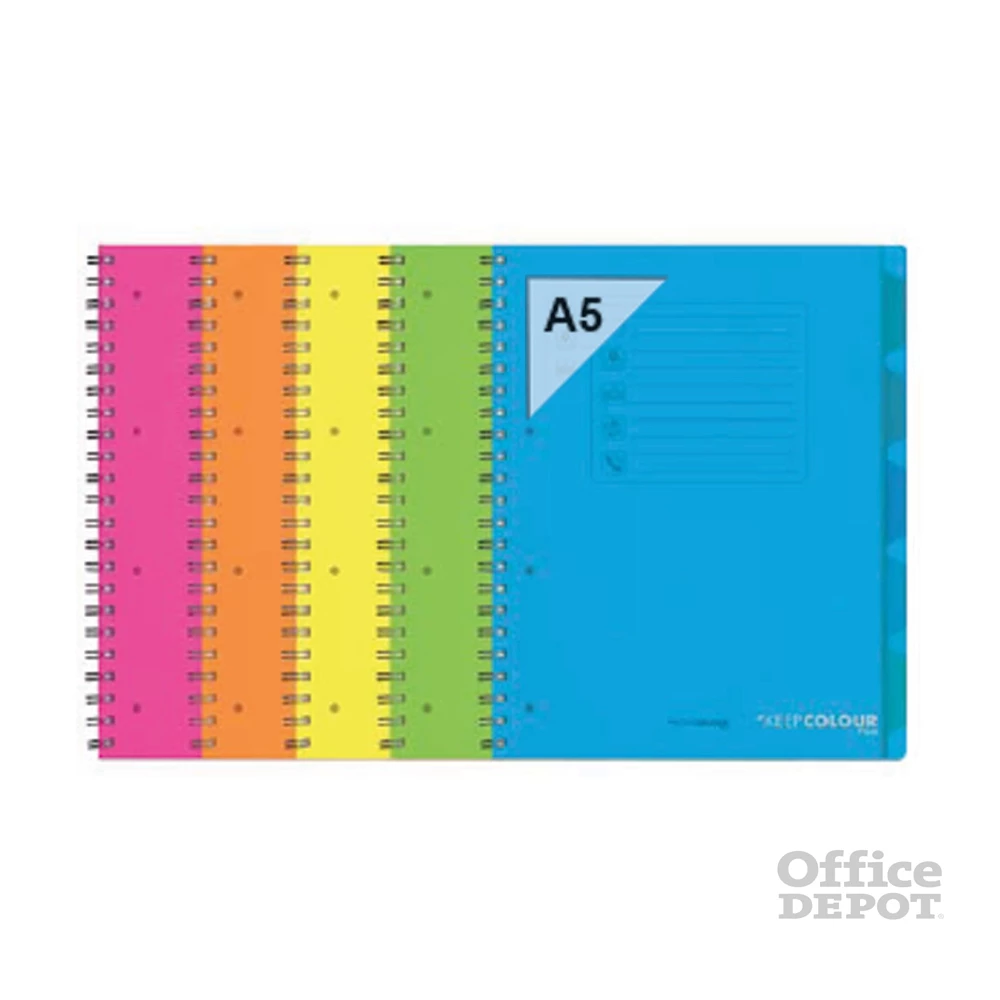 Orna Pro PP A5 120 lapos kockás vegyes színű spirálfüzet