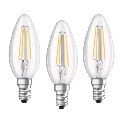 Osram Base átlátszó üveg búra/4W/470lm/4000K/E14/dobozos LED gyertya izzó 3 db Osram Base átlátszó üveg búra/4W/470lm/4000K/E14/dobozos LED gyertya izzó 3 db