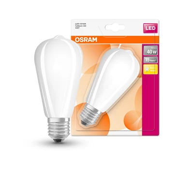 Osram Star opál üveg búra/4,5W/470lm/2700K/E27 LED Edison körte izzó Osram Star opál üveg búra/4,5W/470lm/2700K/E27 LED Edison körte izzó