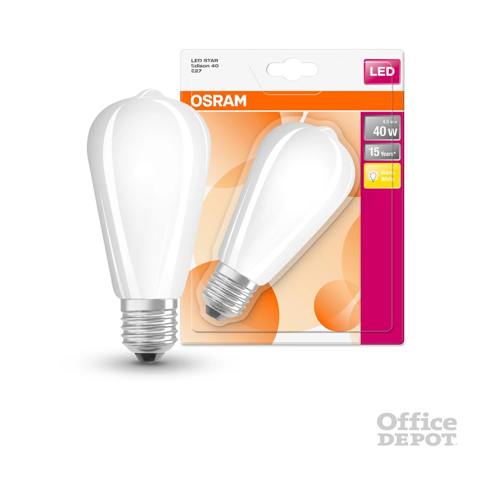 Osram Star opál üveg búra/4,5W/470lm/2700K/E27 LED Edison körte izzó