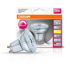 Osram Superstar PAR16 üveg ház/3,7W/230lm/2700K/GU10/230V dimmelhető LED spot izzó Osram Superstar PAR16 üveg ház/3,7W/230lm/2700K/GU10/230V dimmelhető LED spot izzó
