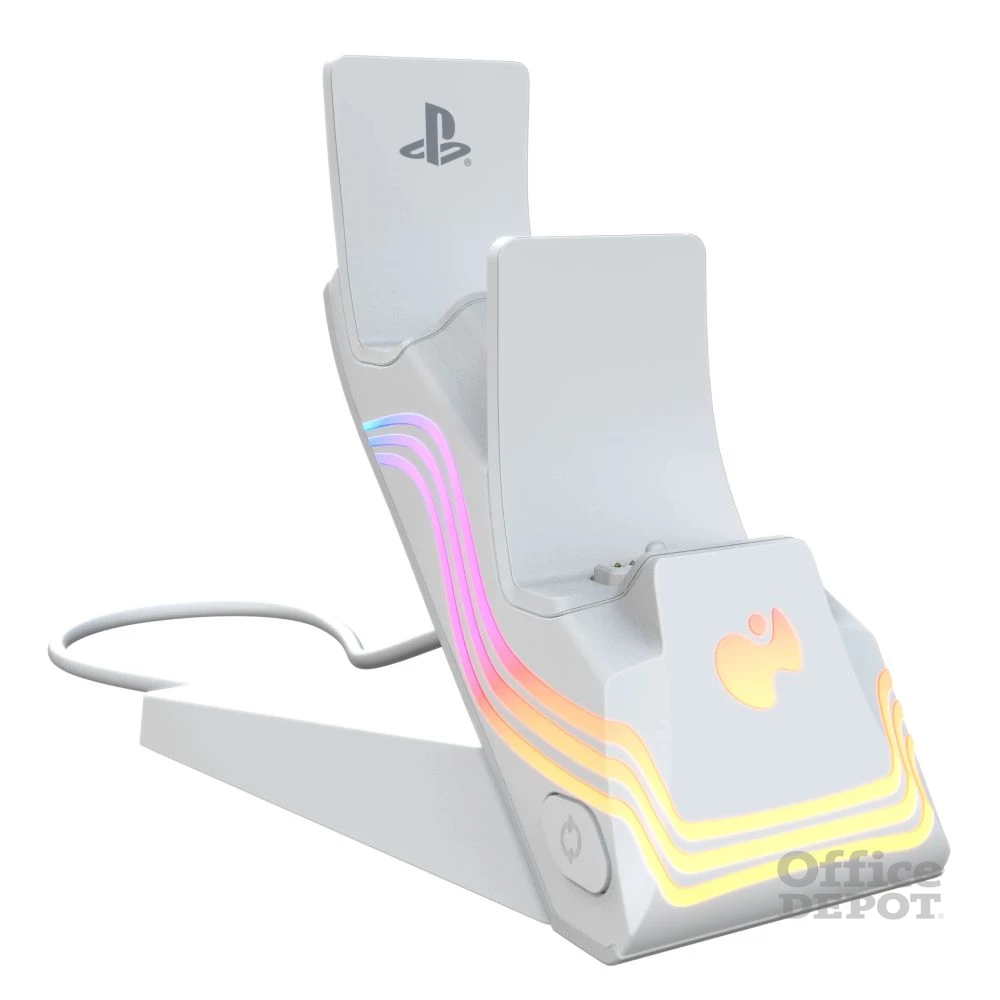 PDP 052-022-WH Afterglow Wave PlayStation 5 DualSense RGB fehér kontroller töltőállomás