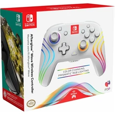 PDP 500-238-WH Afterglow Wave Nintendo Switch RGB LED Lighting fehér vezeték nélküli kontroller PDP 500-238-WH Afterglow Wave Nintendo Switch RGB LED Lighting fehér vezeték nélküli kontroller
