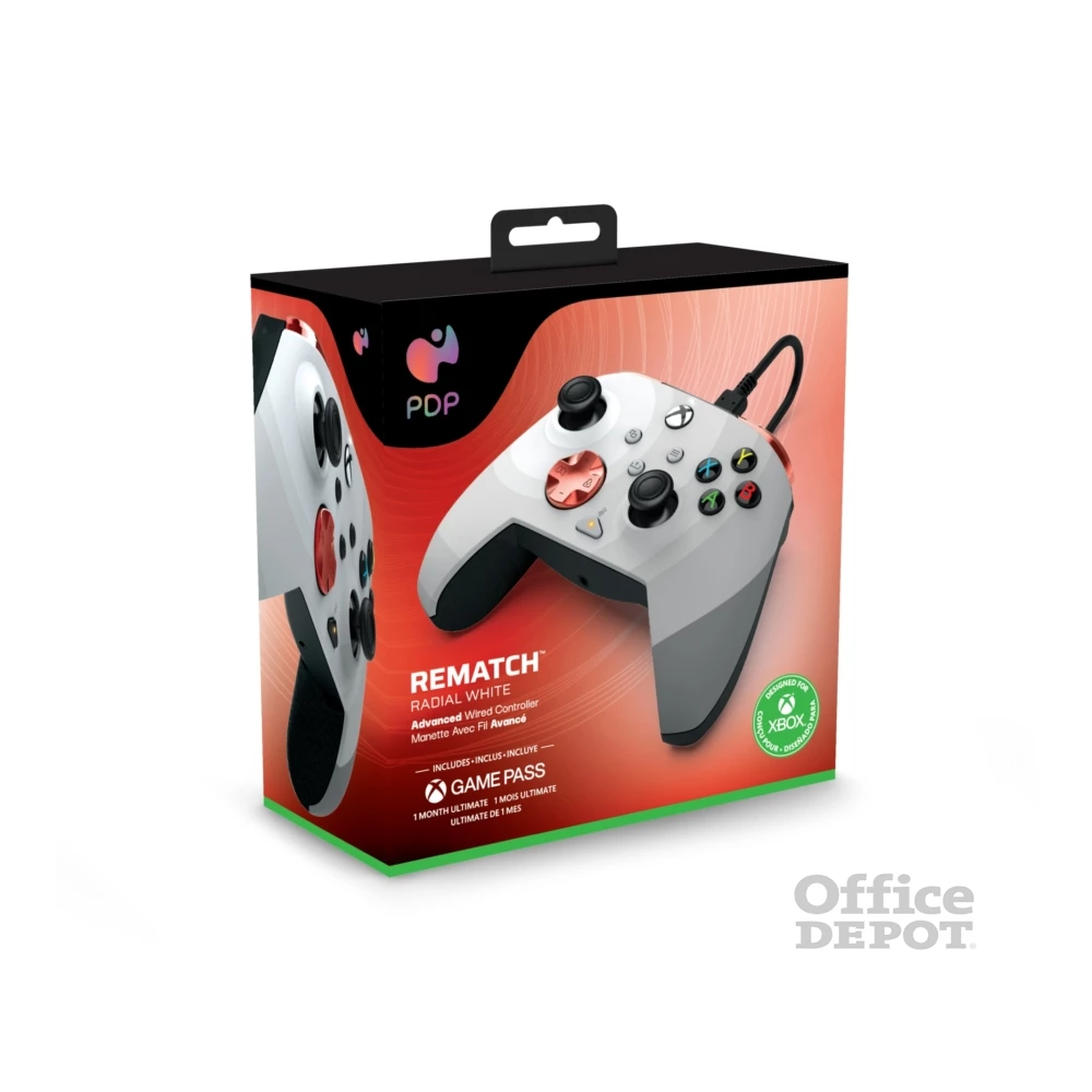 PDP 049-023-RW Rematch Xbox Series X|S/Xbox One/PC vezetékes fehér kontroller