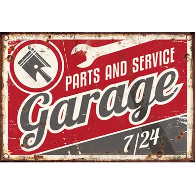 PF Garage 7/24 20x30 cm-es retro dekor fémtábla PF Garage 7/24 20x30 cm-es retro dekor fémtábla