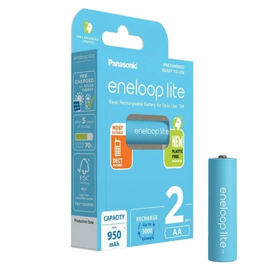 Panasonic Eneloop BK-3LCCE/2BE AA 950mAh ceruza akku 2db/csomag Panasonic Eneloop BK-3LCCE/2BE AA 950mAh ceruza akku 2db/csomag
