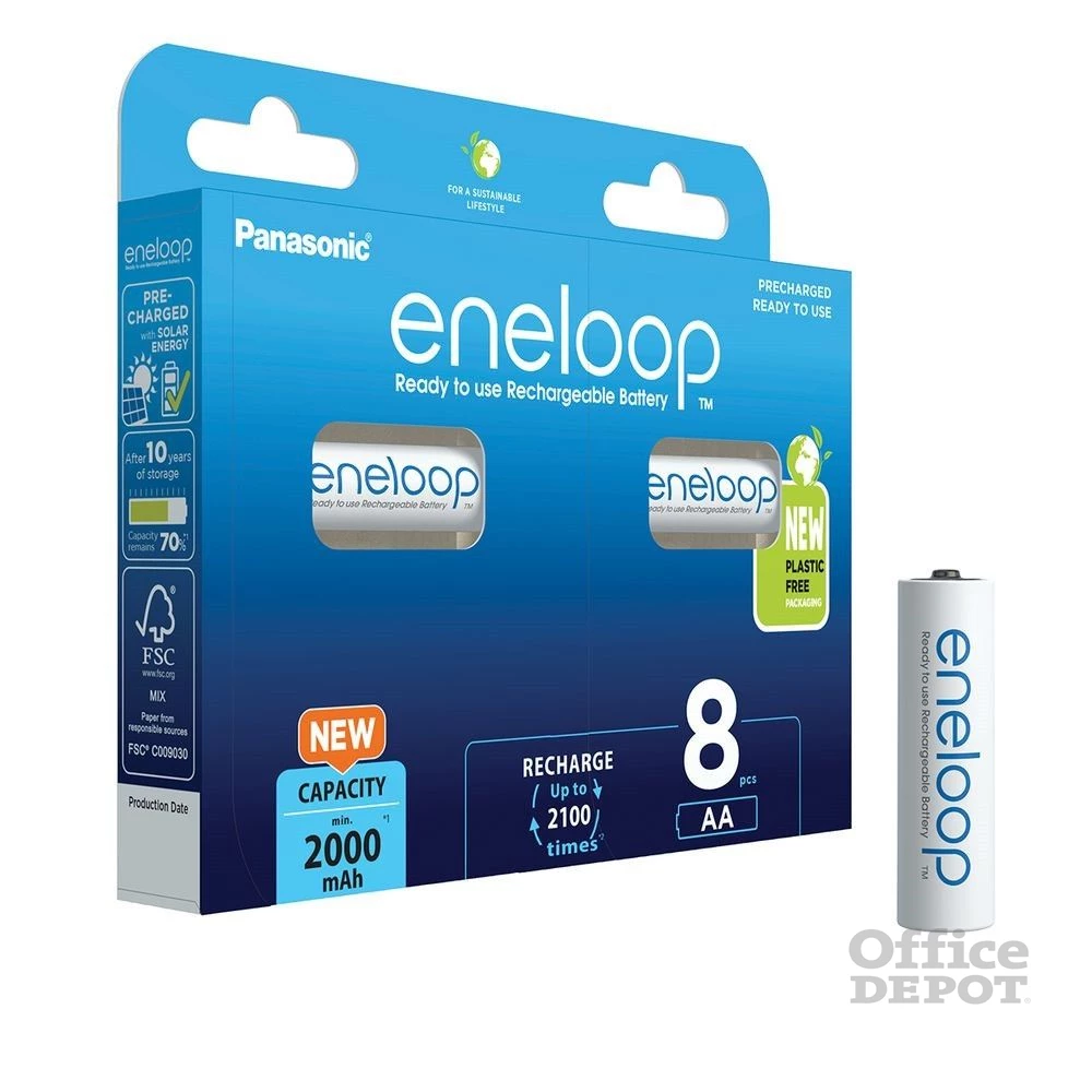 Panasonic Eneloop BK-3MCDE/8BE AA 2000mAh ceruza akku 8db/csomag