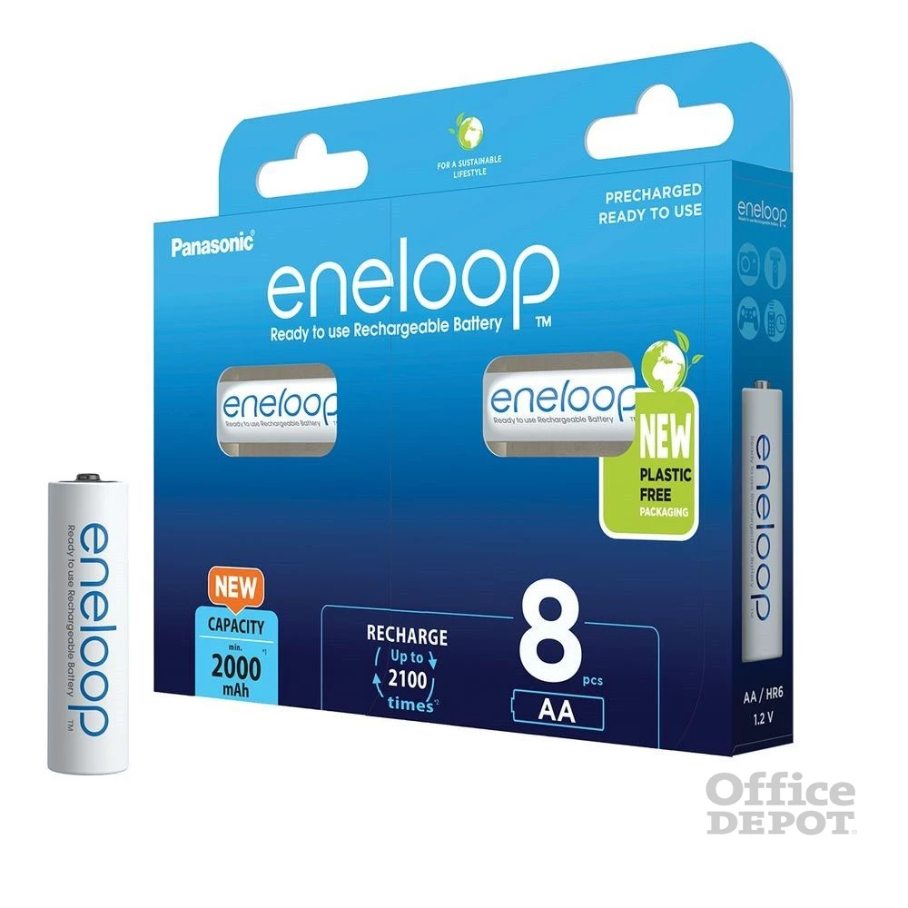 Panasonic Eneloop BK-3MCDE/8BE AA 2000mAh ceruza akku 8db/csomag
