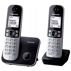Panasonic KX-TG6812PDB DUO fehér háttérvil. kihangosítható hívóazonosítós fekete dect telefon Panasonic KX-TG6812PDB DUO fehér háttérvil. kihangosítható hívóazonosítós fekete dect telefon