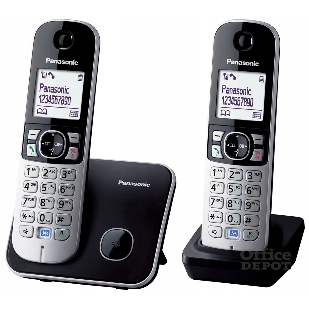 Panasonic KX-TG6812PDB DUO fehér háttérvil. kihangosítható hívóazonosítós fekete dect telefon