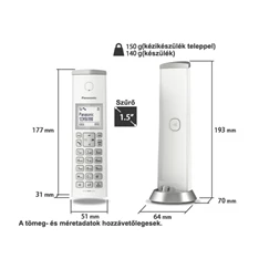 Panasonic KX-TGK210PDW hívóazonosítós fehér dect telefon Panasonic KX-TGK210PDW hívóazonosítós fehér dect telefon