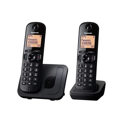 Panasonic KX-TGC212PDB DUO DECT hívásazonosítós fekete vezetéknélküli telefon