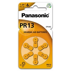 Panasonic PR-13(48)/6LB PR13 cink-levegő hallókészülék elem 6 db/csomag Panasonic PR-13(48)/6LB PR13 cink-levegő hallókészülék elem 6 db/csomag