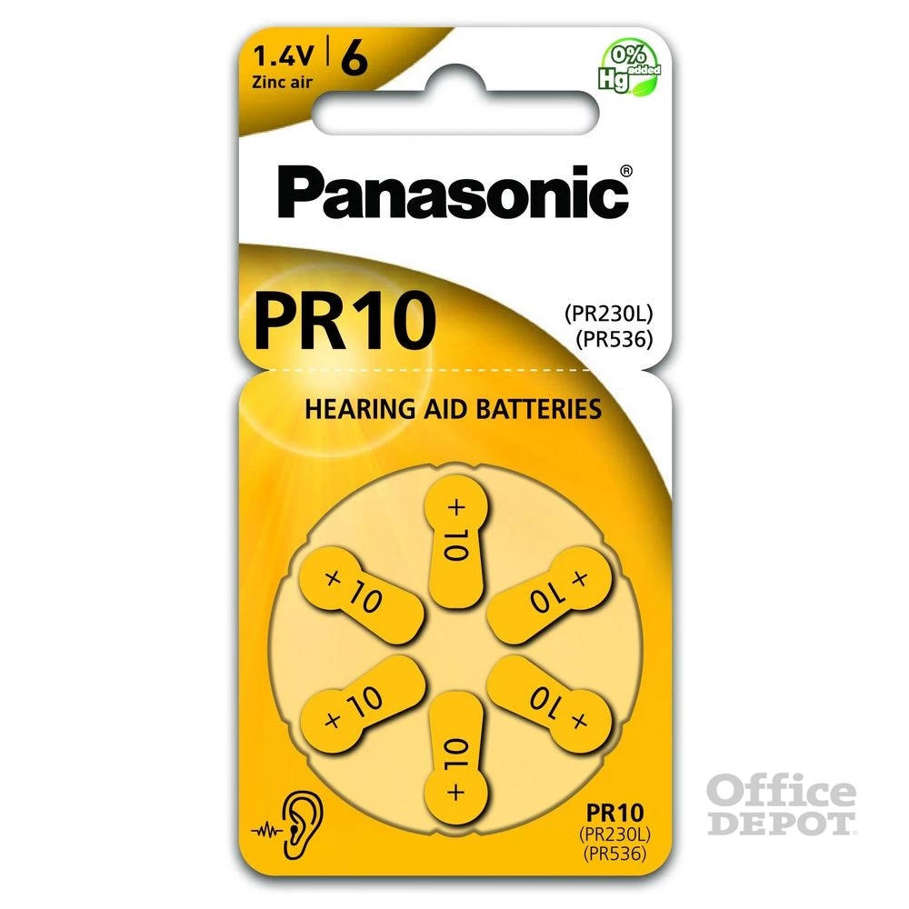 Panasonic PR-230(10)/6LB PR10 cink-levegő hallókészülék elem 6 db/csomag