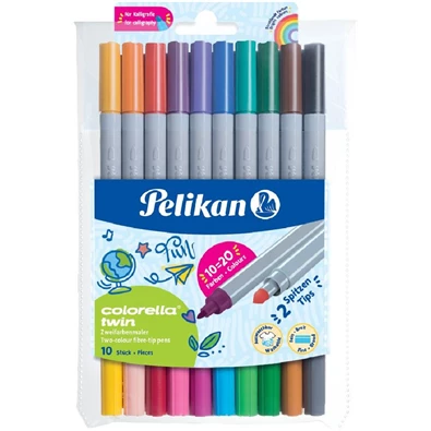 Pelikan Colorella Twin dupla 10db-os kétvégű rostirón készlet Pelikan Colorella Twin dupla 10db-os kétvégű rostirón készlet