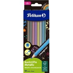 Pelikán Metallic hatszögletű 10db-os színes ceruza készlet Pelikán Metallic hatszögletű 10db-os színes ceruza készlet