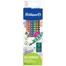 Pelikán Silverino vastag háromszögletű 6db-os vegyes színű színes ceruza Pelikán Silverino vastag háromszögletű 6db-os vegyes színű színes ceruza