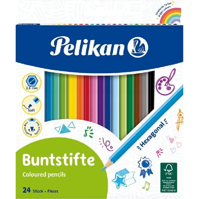 Pelikan lakkozott 24db-os vegyes színű színes ceruza Pelikan lakkozott 24db-os vegyes színű színes ceruza