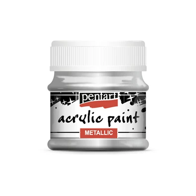 Pentart 50 ml ezüst metál akrilfesték