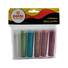 Pentart 6x3,5 ml vegyes színű csillámpor