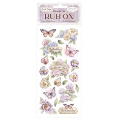 Pentart Quiet Days hydrangea and butterfly 10,2x21,6 cm kaparós matrica