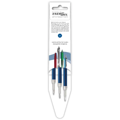 Pentel EnerGel 3 db/csomag 0.35mm zselés kék rollerirón betét Pentel EnerGel 3 db/csomag 0.35mm zselés kék rollerirón betét