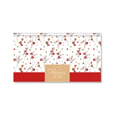 Period Flowers White 2026 fekvő zsebnaptár