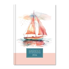 Period Magnólia Sailboat 2026 B6 napi beosztású női tervező határidőnapló