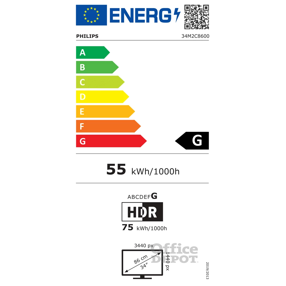 Philips 34" 34M2C8600/00 UWQHD QD-OLED HDMI/DP/USB ívelt gamer monitor