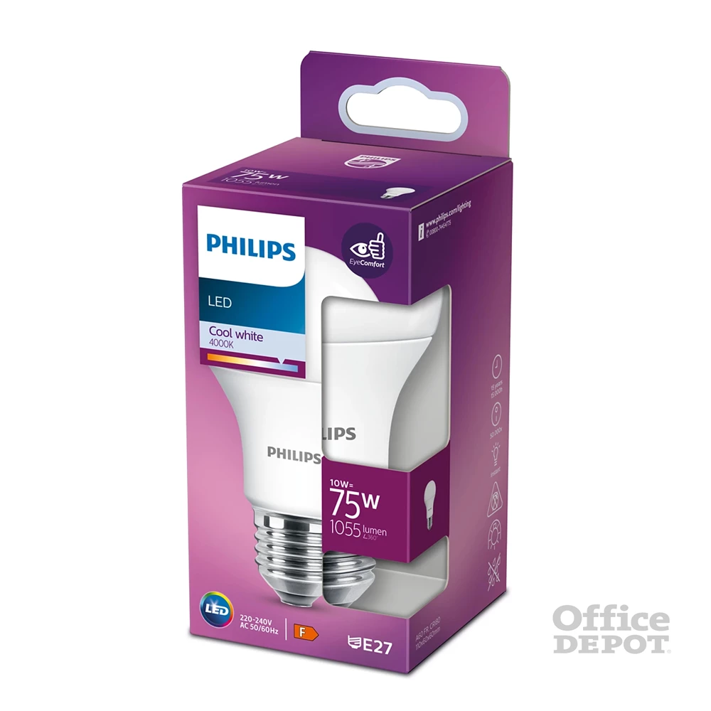 Philips 929001234803 E27 75W matt hideg-fehér gömb alakú LED fényforrás