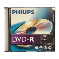 Philips DVD-R 4,7 GB 16x slim tokos DVD lemez Philips DVD-R 4,7 GB 16x slim tokos DVD lemez