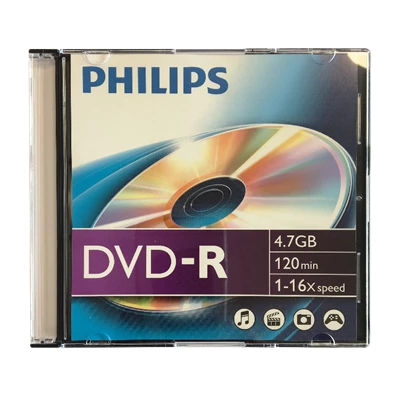 Philips DVD-R 4,7 GB 16x slim tokos DVD lemez Philips DVD-R 4,7 GB 16x slim tokos DVD lemez