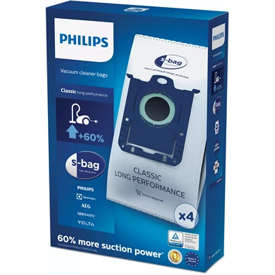 Philips FC8021/03 S-bag Long Performance 4 db szintetikus porzsák Philips FC8021/03 S-bag Long Performance 4 db szintetikus porzsák