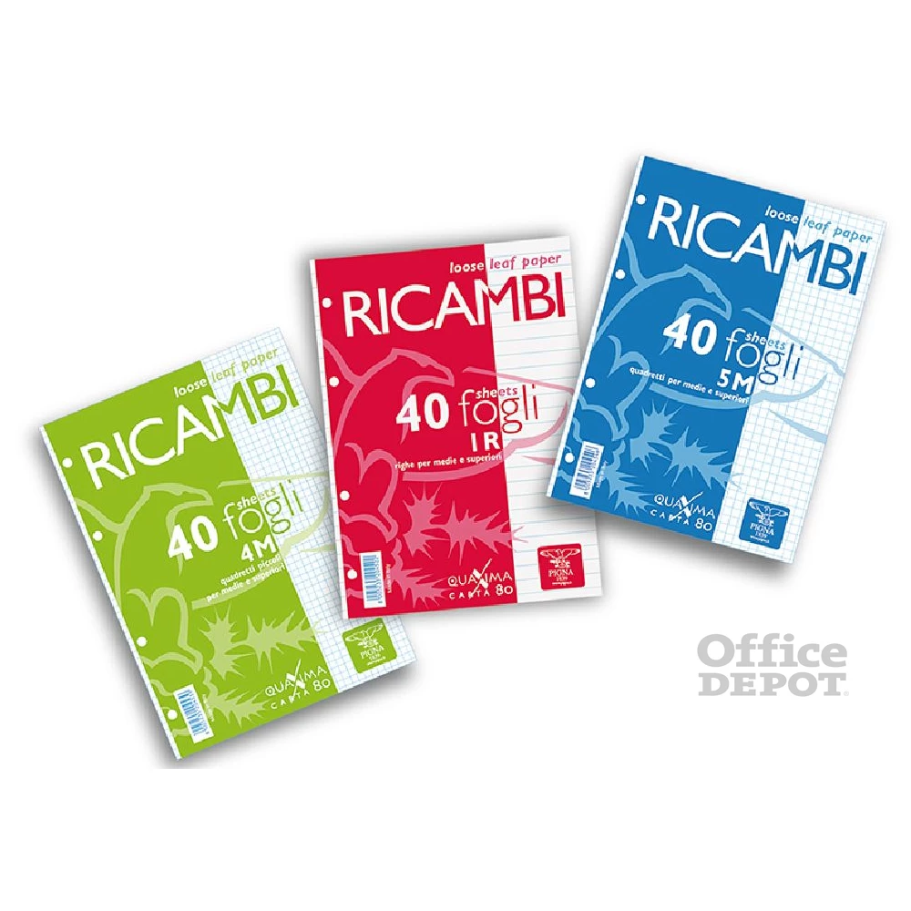 Pigna Ricambi A5 40 lapos fehér vonalas gyűrűs könyv betét