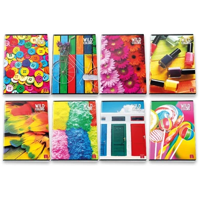 Pigna Wild Colours A4 tűzött 42lapos kockás füzet Pigna Wild Colours A4 tűzött 42lapos kockás füzet