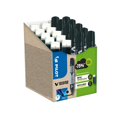 Pilot V Board Master 10db fekete táblafilc + 10db ajándék betét