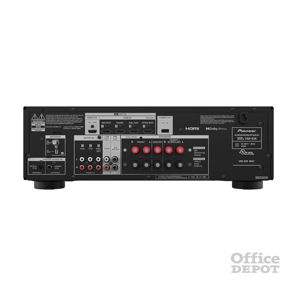 Pioneer VSX-535D-B 5.2 csatornás fekete házimozi erősítő