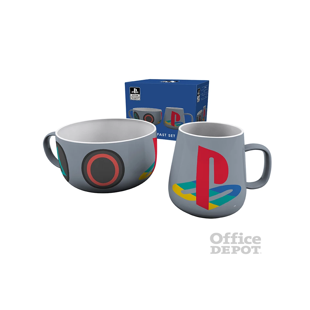 Playstation reggeliző készlet (385ml bögre + 860ml müzlis tál)