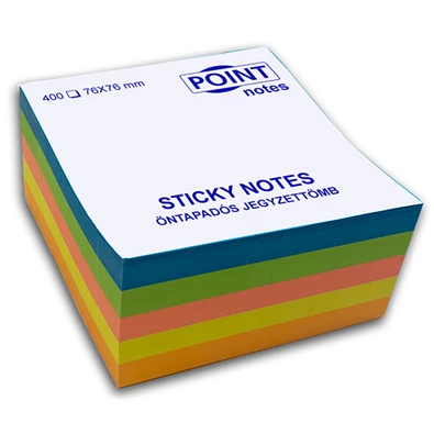 Point Cube 76x76mm 400lapos többféle élénk színű öntapadós jegyzettömb Point Cube 76x76mm 400lapos többféle élénk színű öntapadós jegyzettömb