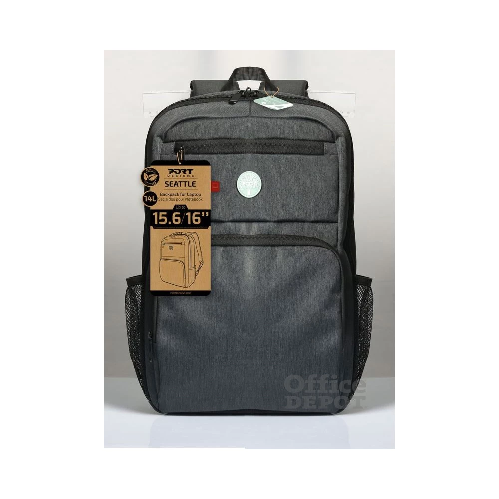 Port Designs 110277 SEATTLE ECO 15,6"/16", 14l, szürke laptop hátizsák
