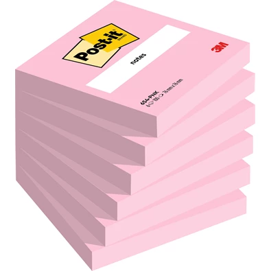 Post-it 654-PNK 76x76mm 6x100 lapos rózsaszín jegyzettömb Post-it 654-PNK 76x76mm 6x100 lapos rózsaszín jegyzettömb