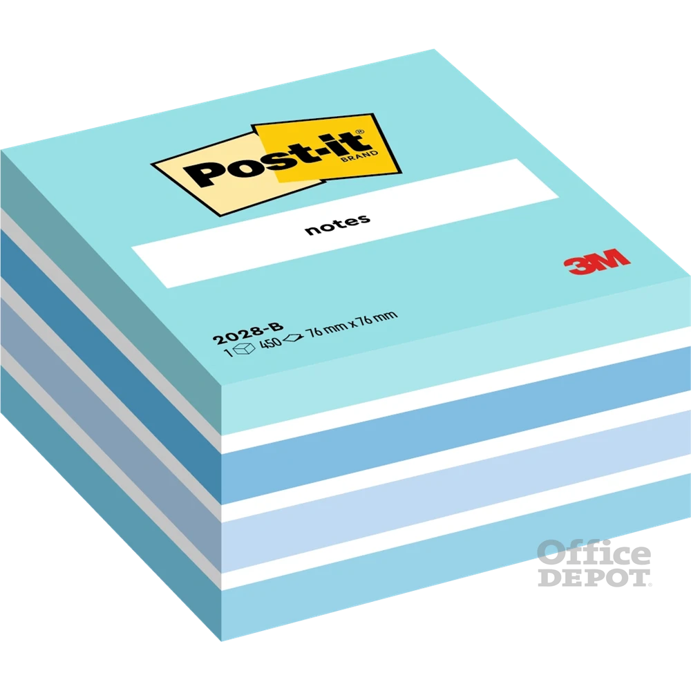 Post-it 76x76mm 2028 B pasztellkék 450 lap kockatömb 100% PEFC, SGSCH-PEFC-COC-110078
