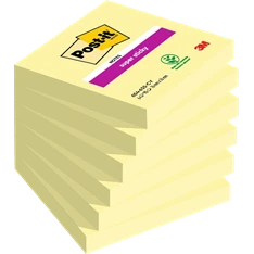 Post-it Super Sticky 654-S 76x76mm 90 lap sárga jegyzettömb 100% PEFC, SGSCH-PEFC-COC-110078